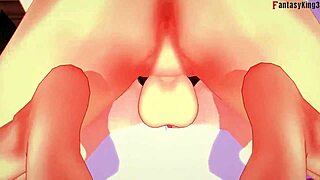 Angelwomon evolves to fuck three Digimon in wild fantasy action