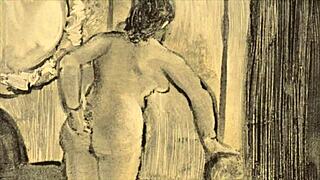 Vintage Erotic Art with Retro Cartoon Style