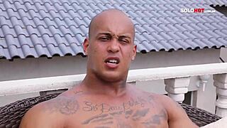 maromba enjoys solo session, stroking his monster cock until he cums deliciously