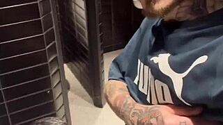 us guys in the pool bathroom handjob fetish 😏