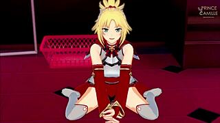 mordred pedragon from fate apocrypha masturbates you and lets you cum inside 😍