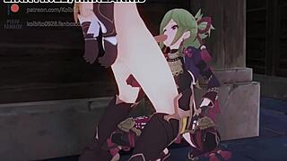 I’m so hooked on Lakris’ horny Genshin Impact footjob action!