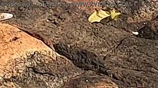 Stunning Brazilian Teen Watched Having Public Sex on Beach Rocks