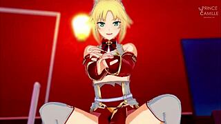 mordred pedragon from fate apocrypha masturbates you and lets you cum inside 😍