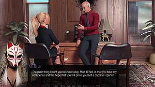 jessica oneil's hard news episode 4, office cartoon game with blonde milf at work in 3d