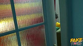 Fake Hostel summons sex goddess Hayley Vernon in red for wild Halloween orgasms at the dorm.