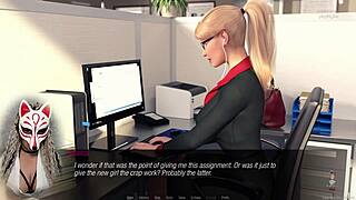 jessica oneil's hard news episode 4, office cartoon game with blonde milf at work in 3d