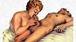 Vintage Erotic Cartoon Drawings with Retro Anime Hentai Style