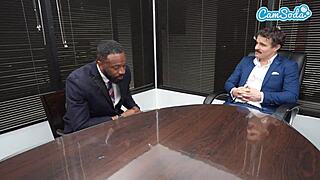 Hot Busty Wife Fucks BBC Employee While Cuckold Watches.