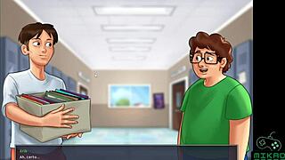 Summer fun in the form of a cartoon porn game with a blonde heroine