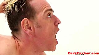 black domina says, i peg the sub male bitch rough with choking and hair pulling