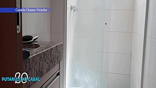 casada cheats on hubby, calls neighbor for shower fix, pays with handjob lol