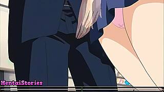 Sexy slut gives handjob on public transportation in this game play. What happens next?