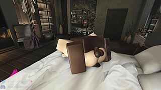 Taking full control over girl in bedroom for rough cartoon pounding