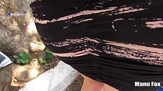 Fucking on the street with big tits and cumshots!