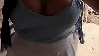 Real couple engages in bold outdoor mountain fucking with dirty talk