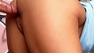 Real couple engages in bold outdoor mountain fucking with dirty talk