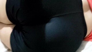 Flirting With New Gym Latina In Tight Mini Shorts