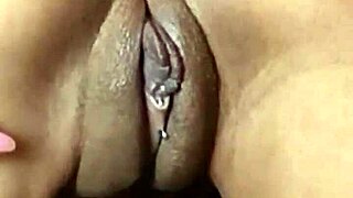 Feeling Intense Pleasure Cumming On Her Knees With Pierced Nipples