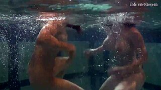 Russian Babes Katka And Barbara Bounce Tits Underwater In Pool Lesbian Fuck.