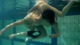 Russian Babes Katka And Barbara Bounce Tits Underwater In Pool Lesbian Fuck.