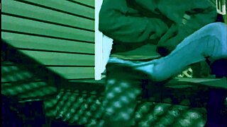 time lapse of skinny woman stretching against steps at night