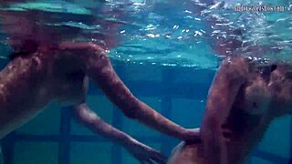 Russian Babes Katka And Barbara Bounce Tits Underwater In Pool Lesbian Fuck.