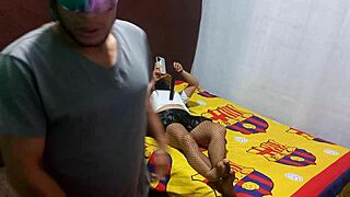 stepmother touches herself in apartment