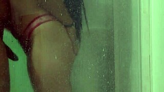 Latina wife cheats on cuckold in motel bathroom! Black boy pounds her hard, no mercy!