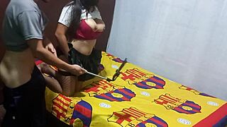 stepmother touches herself in apartment