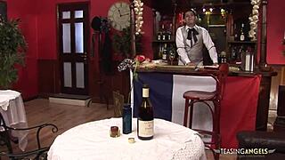 Wow, this amazing maid shares delicious cocks with another babe!