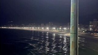 First Time Beach Orgy! Three Friends Bang Hot Brunette in Rio de Janeiro!