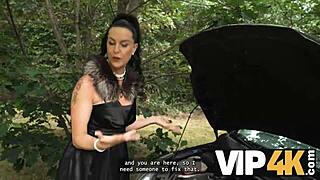 Wow, Hot Mature Brunette Turns on Men with Monster Cock!