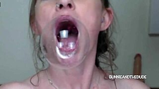 Bunnieandthedude - Milf Delivers Massive Sloppy Blowjob Cum Bubble
