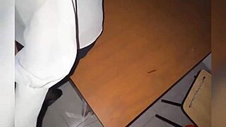 Teacher and student sneak public sex in classroom at night. Those big tits couldn't wait!