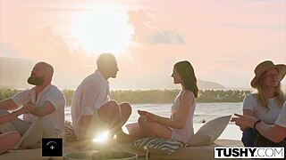 Damn, yoga babe craves her tight ass filled in wild Tushy debut!