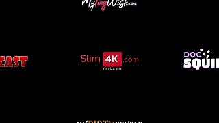 mia lo plays jenga, skinny teen gets pounded by monster cock for creampie