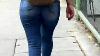this latina shows off her curves in tight jeans
