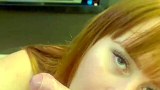 yo, this ruiva gets a birthday cock surprise
