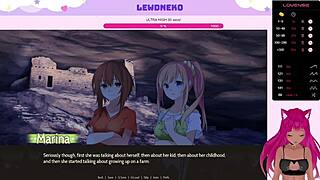 Vtuber Lewdneko Enjoys Cute Anime Dating in Highway Blossoms Part 2 Game Scene.
