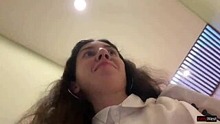 So, I asked a friend to cum on my face at a cafe. Eating with sperm in public was wild!