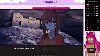 Vtuber Lewdneko Enjoys Cute Anime Dating in Highway Blossoms Part 2 Game Scene.