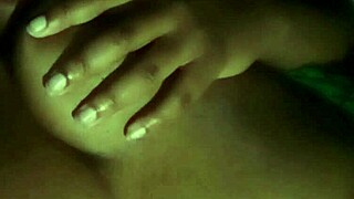 Licking my nipples feels so good at night with passion