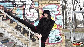 yo, check this crazy goth girl brisen get rough at casting with deepthroat!