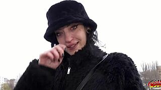 yo, check this crazy goth girl brisen get rough at casting with deepthroat!