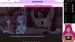 Vtuber Lewdneko Enjoys Cute Anime Dating in Highway Blossoms Part 2 Game Scene.