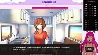 Vtuber Lewdneko Enjoys Cute Anime Dating in Highway Blossoms Part 2 Game Scene.