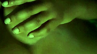 Licking my nipples feels so good at night with passion