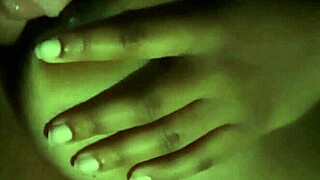 Licking my nipples feels so good at night with passion
