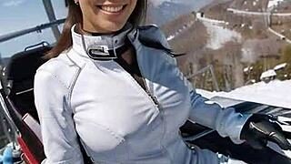 Week-End at Ski Resort: Part 1 - AI Leather Dream with Busty Solo in Snow